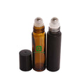 Wholesale Matte Black Amber Glass Bottle Deodorant Rollon Bottle 10ml with Metal Roller Ball