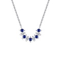 New Arrival Luxury Women Fine Jewelry Necklaces Diamond Cut Blue Zircon Gold Plated 925 Sterling Silver Necklace