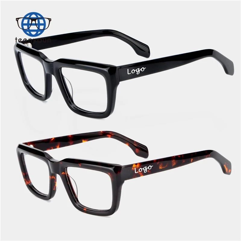 Teenyoun Wholesale Brand Design Retro Acetate Eyeglasses Square Thick Frames Optical Eyewear Custom Logo MegaBDM