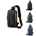 Quality Men's Chest Bag Password Lock Single Shoulder Black Backpack with USB Charger Moto Anti Theft Crossbody Sling Bag