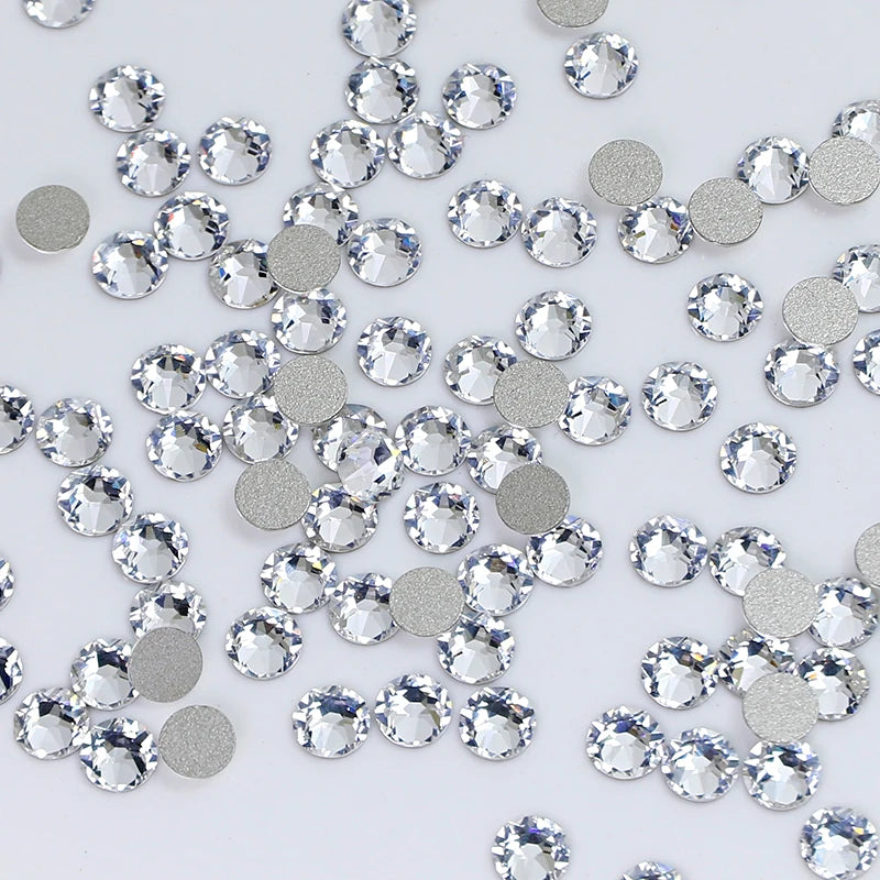 Dongzhou Crystals Luxury Quality Non-hotfix Glass Rhinestones Flatback 16 Facet Cut Rhinestone Jewelry Garment Diy Accessories