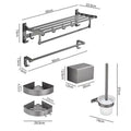 Luxury 5-Piece Aluminum Square Soap Holder & Towel Bar Eco-Friendly Industrial Hotel Quality Bathroom Accessory Set for Home Use