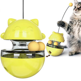 Automatic Cat Interactive Toy Roller Treat Dispenser Cat Teaser Toy