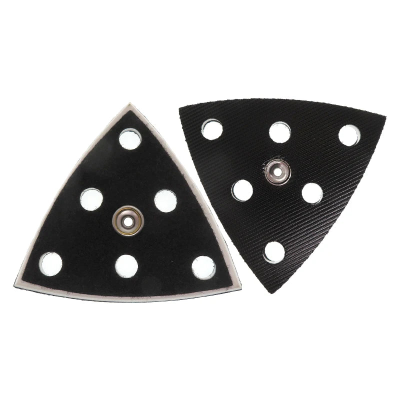 95*95*95MM 6 Holes Hook and Loop Triangular Soft PU Rubber Backing Pad Backup Sanding Pad for Polishing Grinding