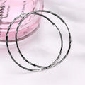 Factory Sale 925 Sterling Silver Big Black Circle Hoop Earrings for Women Trendy Style for Gift or Party