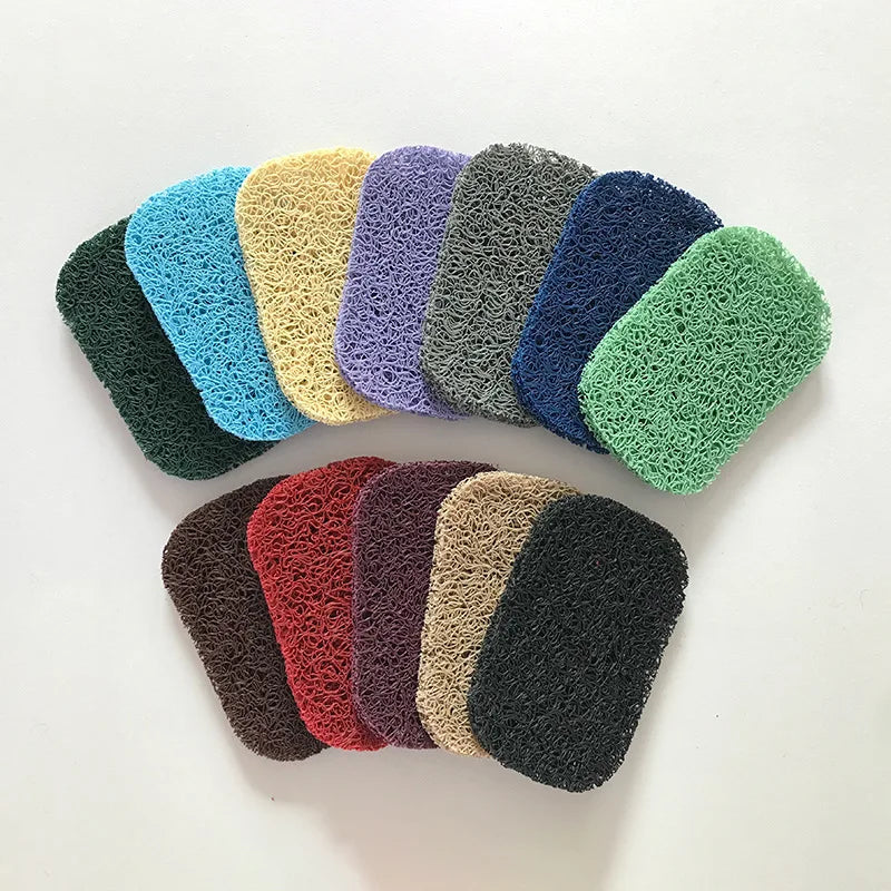 Wholesale Prevent Mushy Creative PVC Non-slip Soap Dishes Mat Pad Soap Saver Silicone Soap Holder