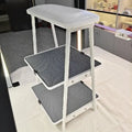F2 Luxury Comfortable Artificial Leather Metal Legs Double Layer Tray Storage Rack Nail Art Manicure Footrest Stand Nail