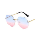 2024 Boy Retro Unisex Vintage PC Lenses Sun Glasses Kids Frameless Copper Sunglasses