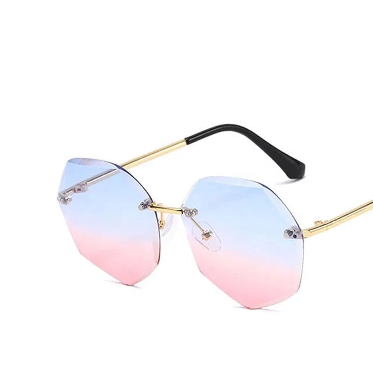 2024 Boy Retro Unisex Vintage PC Lenses Sun Glasses Kids Frameless Copper Sunglasses