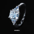 With GRA Certificate Specially Designed Sterling Silver S925 Moissanite Square 1 Carat Ring Engagement Wedding Ring for Women