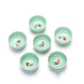 Cheap Factory Chinese Porcelain 3D Goldfish Pattern Tea Cup Celadon Ceramic Teacup Kung Fu Teacup Chinese Tea Set for Gift
