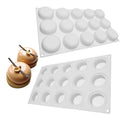 HY 8/15 Holes Flat Round Shape Silicone Mold for Mousse Cake Handmade Soap Dessert Baking Mould Tray