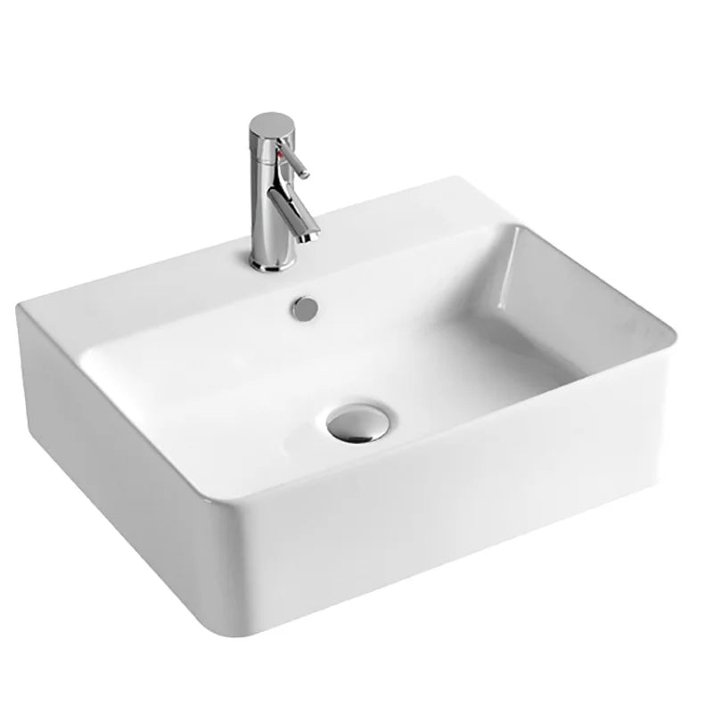 Sanitary Ware Waschbecken Badezimmer Rectangle Ceramic Washbasin Bathroom Countertop Wash Basin Sink in Bangladesh