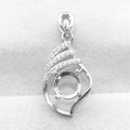 Semi Mount 7*7mm Sterling Silver Pendant Empty Frame Blank Support Setting S925 Base Holder Without Center Stone for DIY Inlay