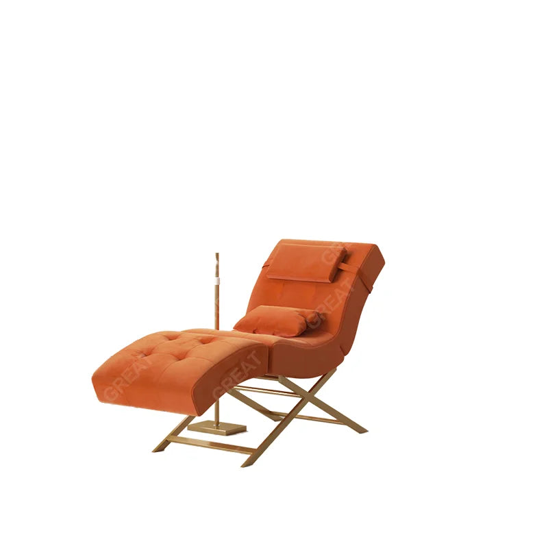 SW Modern Electric Facial Cosmetic Lash Bed Chair Set Synthetic Leather Gold Metal Base Fixed Headrest Massage Use Commercial