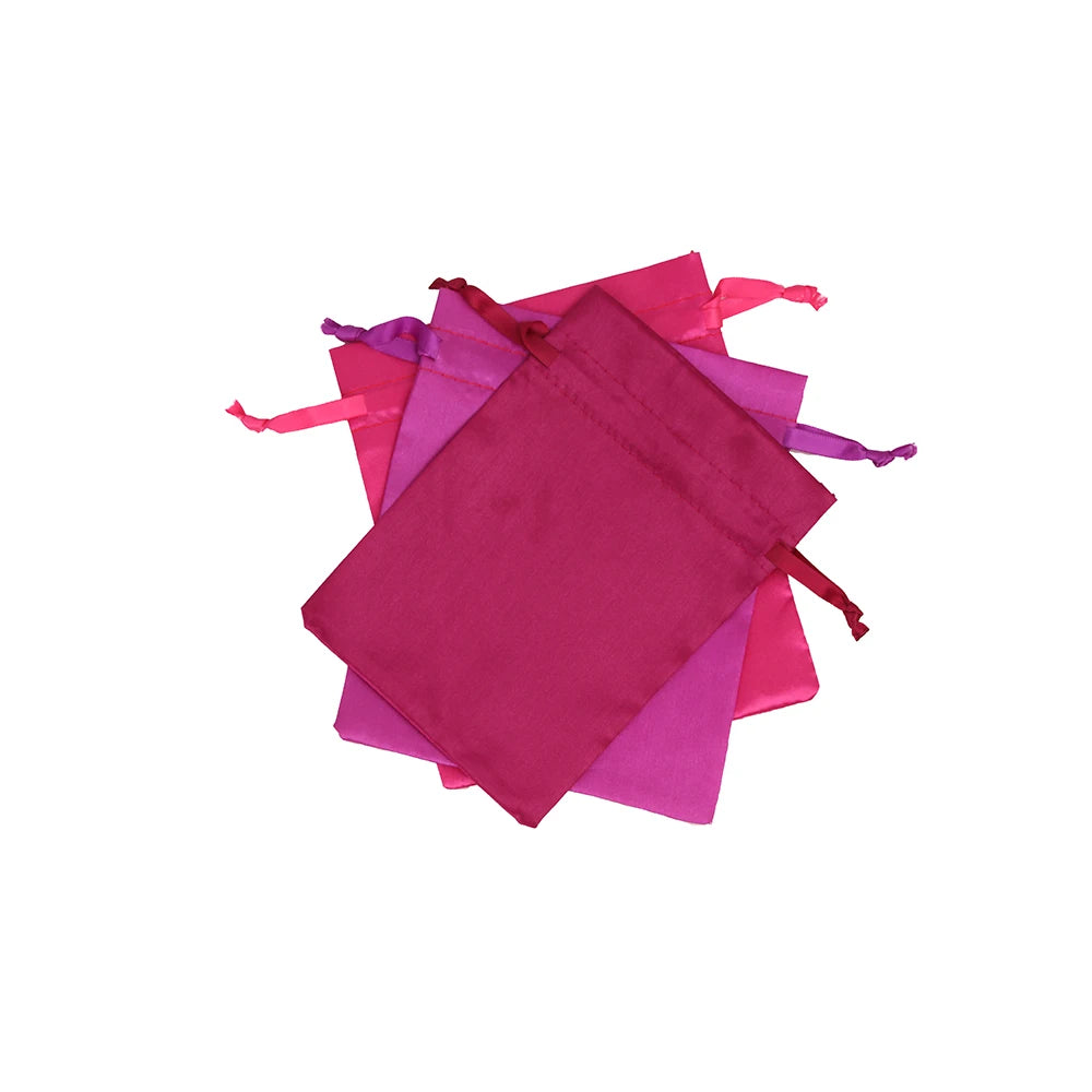 Recyclable Satin Drawstring Bag Small Silk Jewelry Gift Pouch for Wig Hair Storage and Presentation Custom Size and logo Printed