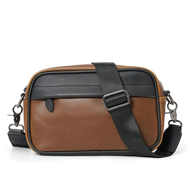 Minimalist Square Makeup Pu Leather Sport Side Chest Sling Crossbody Luggage Travel Shoulder Messenger Bag for Men Women
