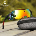 WEST BIKING HD Colorful Sports Cycling Glasses Anti-UV Clear Bicycle Glasses Multi-color Lightweight Bike Glasses