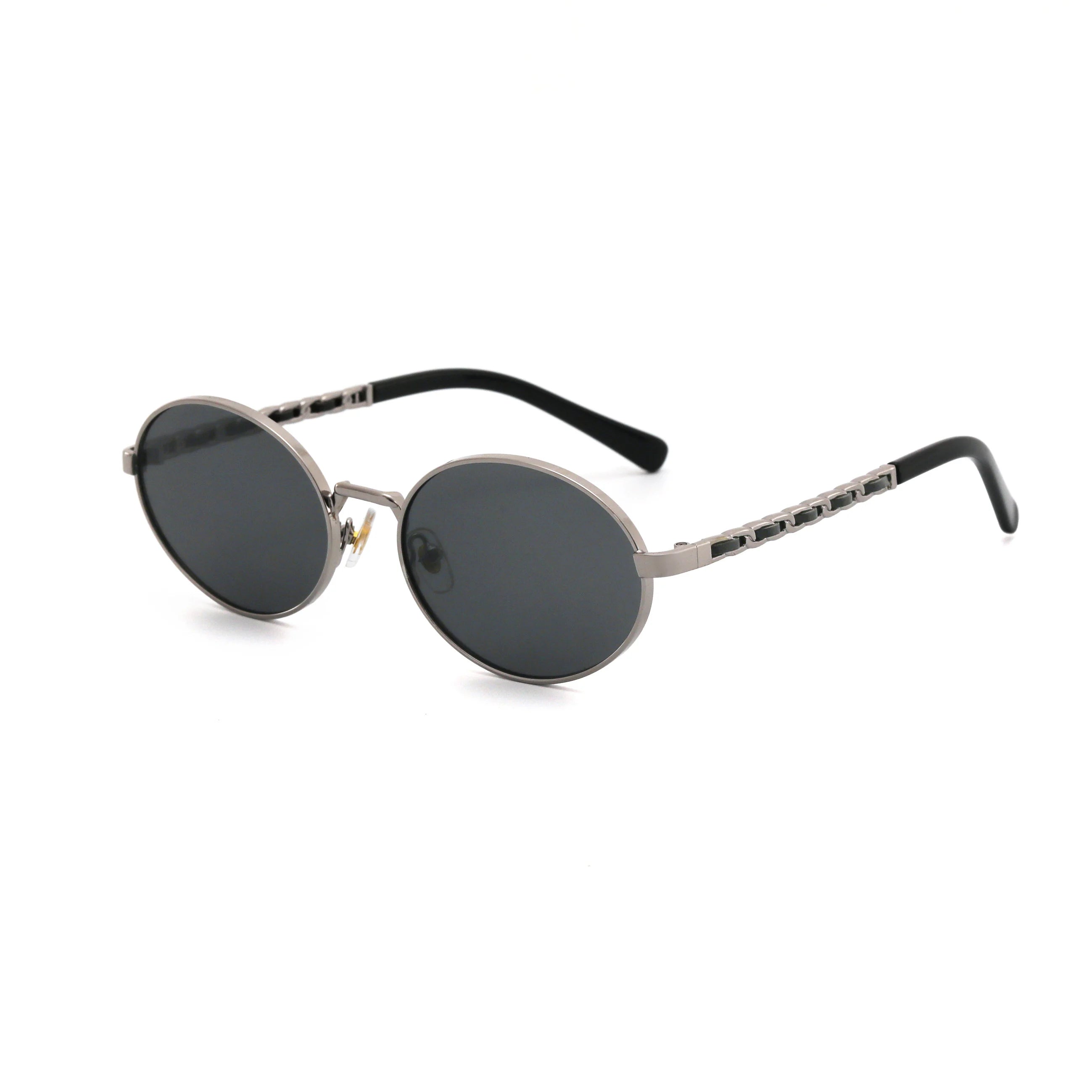 New Trendy 2026 Unisex Fashion UV400 Sunglasses Gold Stainless Steel Polarized Tac Lenses Trendy Oval Gafas De Sol for Men Women