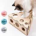 New Design Wooden DIY Funny Triangle Cheese Interactive Cat Toy