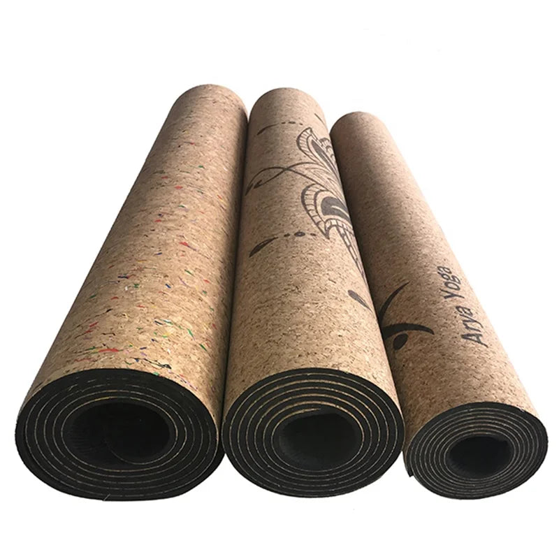 Custom Printed Eco-Friendly 100% Natural Rubber Pilates Mat & Cork Yoga Mat Non-Slip Wear-Resistant For Fitness Training Studio