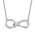 YL Fine Jewelry 925 Sterling Silver CZ Snake Infinity Pendant Necklace for Women