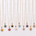 New Trendy Gold Plated Agate White Turquoise Pentagram Crystal Stone Pendant Necklace Star Shape Natural Stone Necklace