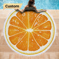 Customized Logo Giant Orange Round Microfiber Quick Dry Absorbent  Waterproof Thick Beach Towel Blanket