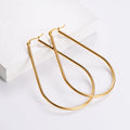 Hypoallergenic Gold Plated Lightweight Big Stainless Steel Teardrop Waterdrop Oval Hoop Earrings