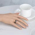 Trendy Jewelry 925 Sterling Silver Black Gold Plated Cartoon Cute Cat Open Ring
