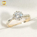 Vintage Bezel Prong Setting 14k Gold Wedding Bridal Women Jewelry Gorgeous 0.5ct Moissanite Diamond Engagement Band Ring