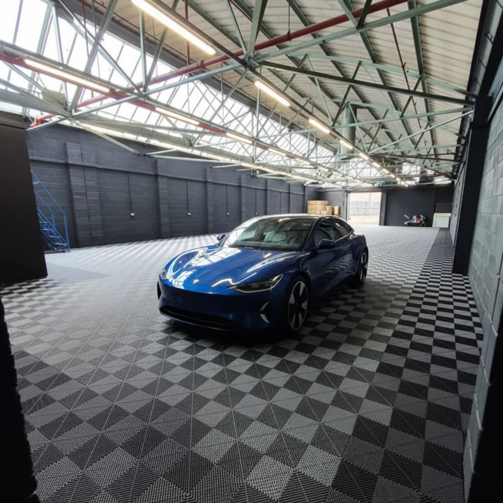 Heavy Duty Anti Slip Plastic Garage Floor Tiles Waterproof Plastic Flooring for Garage Gym & Workshop