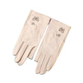 Cotton Fingerless Driving Gloves for Women Girls Butterfly Embroidered UV Protection Non Skid Summer Half Gloves