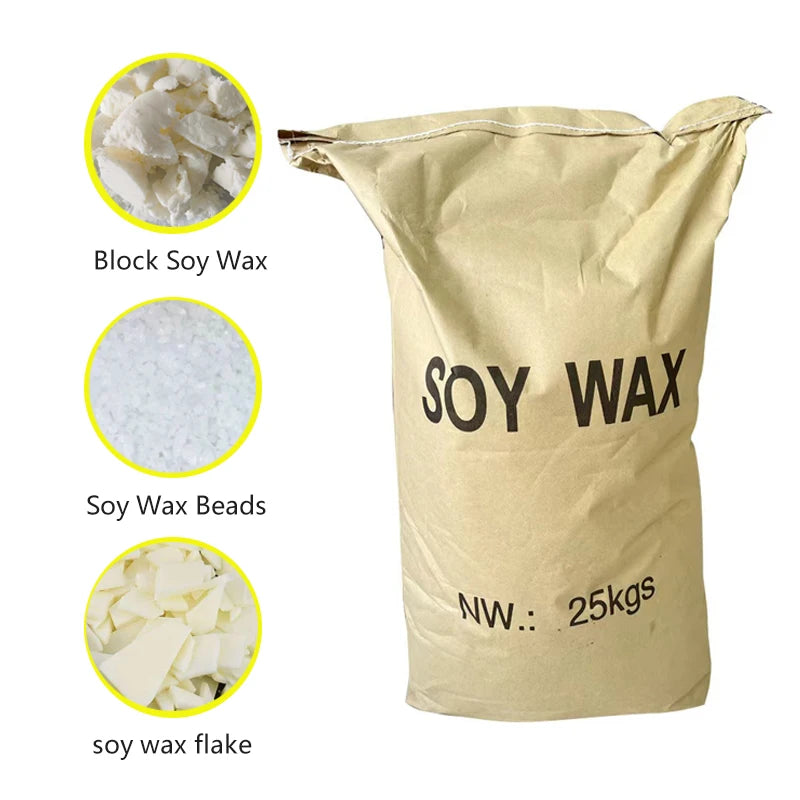Wholesale Natural Soy Bean Wax Environment-friendly Flakes Pure Soy Wax 25kg Candle Jars for Candle Making