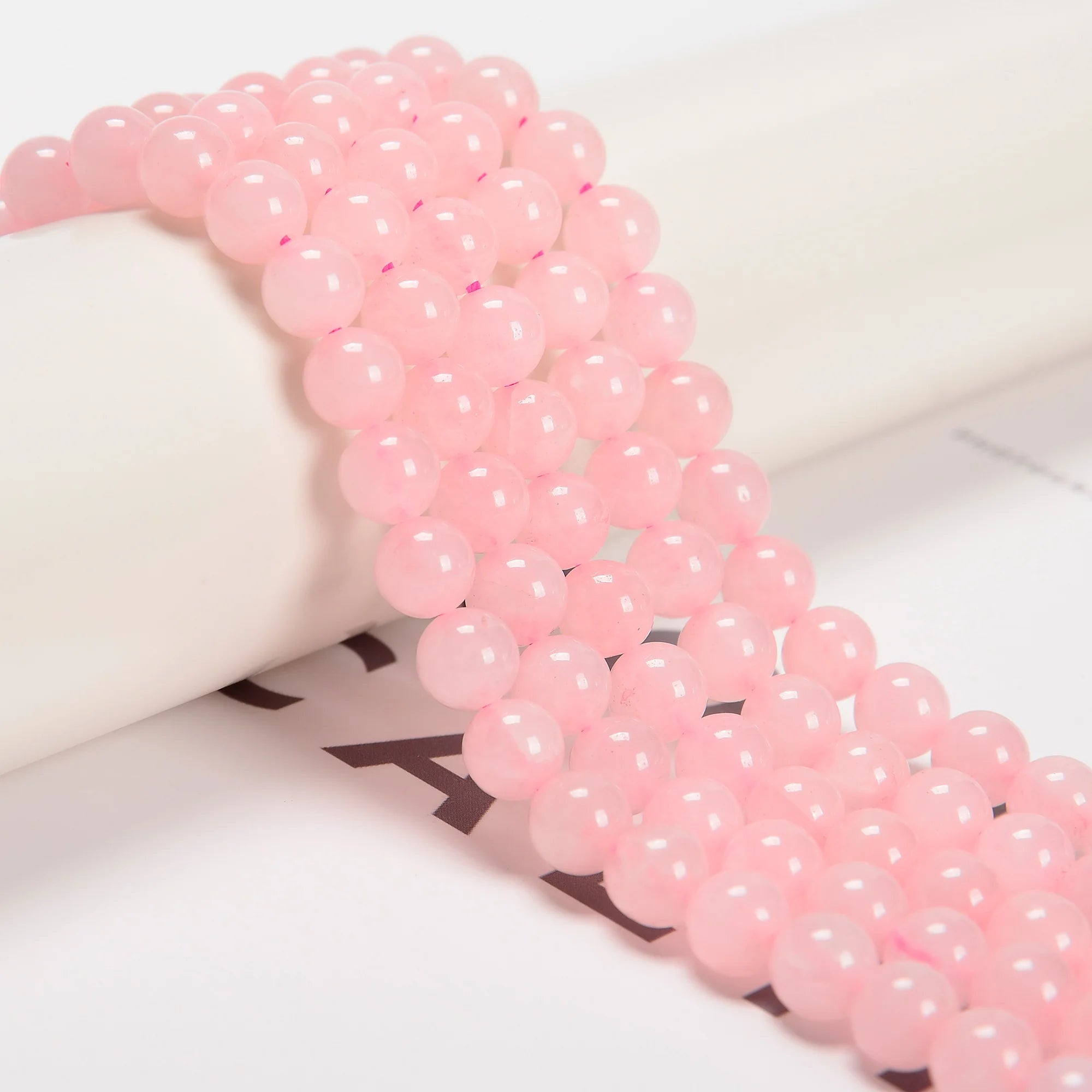 Top Quality Rose Quartz Crystal Energy Stone Beads 4mm 6mm 8mm 10mm 12mm Loose Round Beads for Jewelry Making