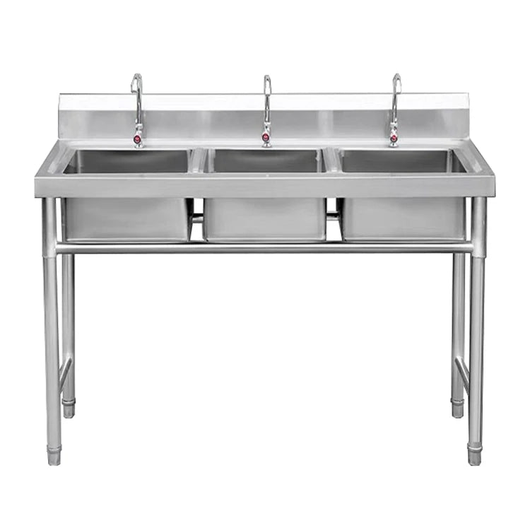 High Density Restaurant Stainless Steel Sink Three Bowl Sink Outdoor Wash Basin Sinks