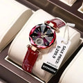 POEDAGAR Watch for Women Luxury Jewelry Design Rose Gold Leather Quartz Wristwatches Waterproof Fashion Brand Ladies Watch