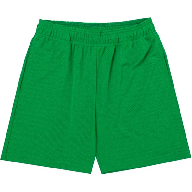 Men's Fashion Breathable Gym Shorts 100% Cotton Solid Pattern Printed Blank Sports Mesh Shorts