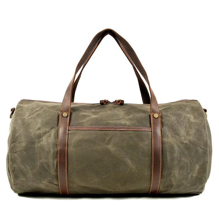 Large Capacity Foldable Portable Waxed Canvas Waterproof Leisure Outdoor Fitness Gym Sports Duffel Bag