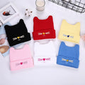 Outdoor Kids Toddler Warm Knit Cartoon Newborn Embroidery Cat Ear Beanie Hats for Kids