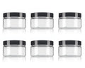 8 Oz 250ml PET Plastic Refillable Jars Empty Cosmetic Containers Cases with Black Lid Cream Lotion Box Ointments Bottle Food