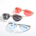 High Fashion Cat Eye Women's Metal Frame UV400 Polarized Retro Vintage Clear Lightweight 27g PC Lenses % QC Sunglasses