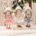 Cute Christmas Tree Hanging Doll Pink White Silk Plush Angel Ornaments Christmas Decoration for Home Xmas Tree Girl Gift Navidad