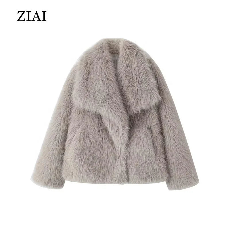 Wholesale Fashion Ladies Fake Fur Coat Winter Women Custom Faux Fur Jacket Warm Faux Fur Coat for Women