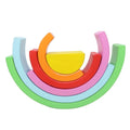 Asweets Wooden Rainbow Stacking Toy Building Blocks Balancing Blocks Puzzle Toy