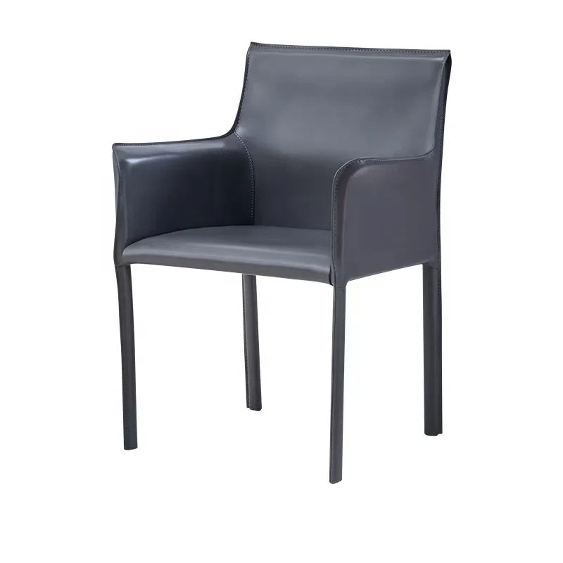 Modern Leather Lounge Armchair Metal Frame Soft Sponge Filled Eco-Friendly Durable Customizable Office Living Room Wholesale