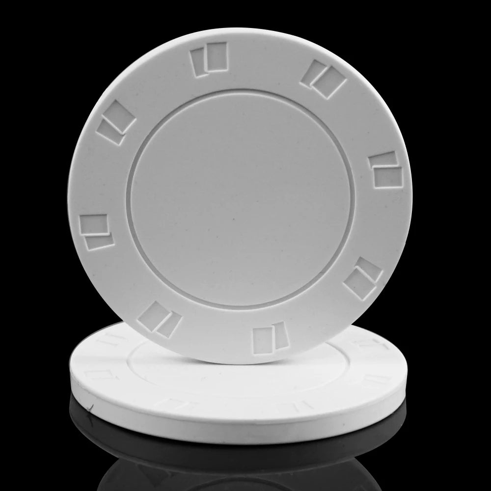 Factory Wholesale 39mm White Poker Chips Ceramic Card Mold High Quality Blank Engraved Chip Can Add Any logo for Casino Game