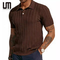 Liu Ming Oem New Products Fashionable Solid Color Knitted Sweater Casual Short Sleeve Ribbed Knit T Shirt Top for Men