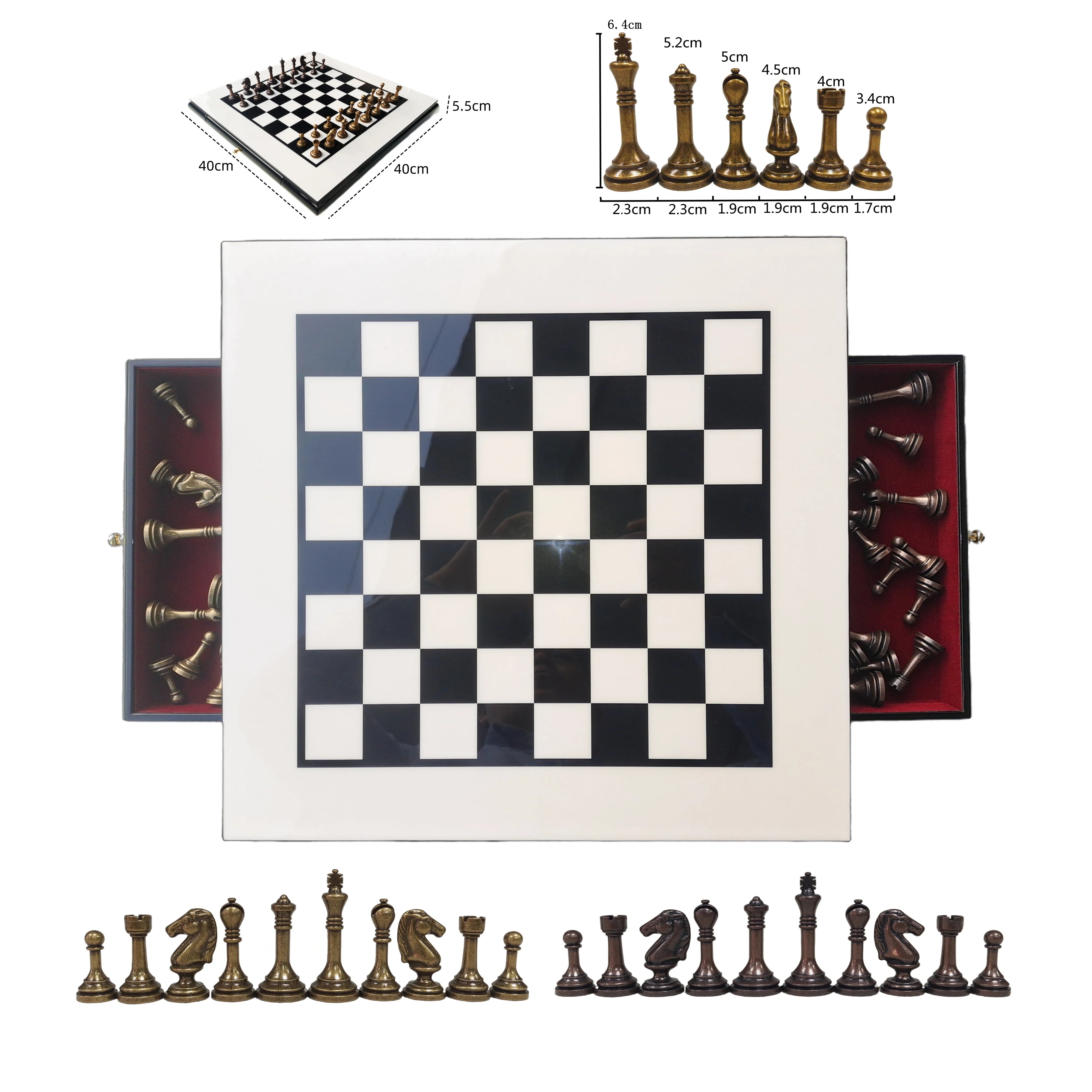 Wholesale Luxury Handmade Chess Sets for Children Quality Wooden Piano Paint with Drawer Supplier