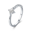 Fashion fine jewelry 925 sterling silver CZ diamond women simple luxury zircon stacked finger ring